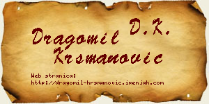 Dragomil Krsmanović vizit kartica